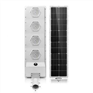 ¿Cuál es la distribución espectral de las farolas solares LED?